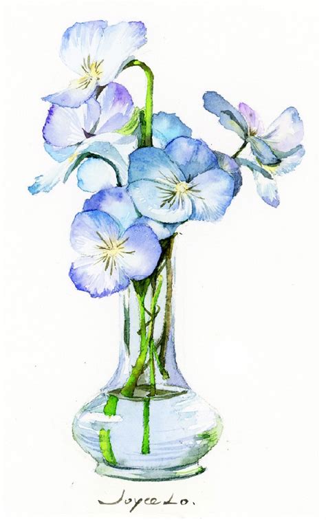 水彩瓶中花图片