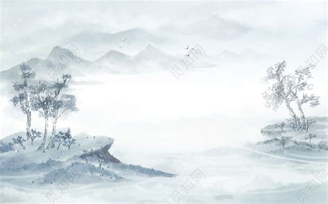 中国风水墨画ppt模板图片预览_绿色资源网