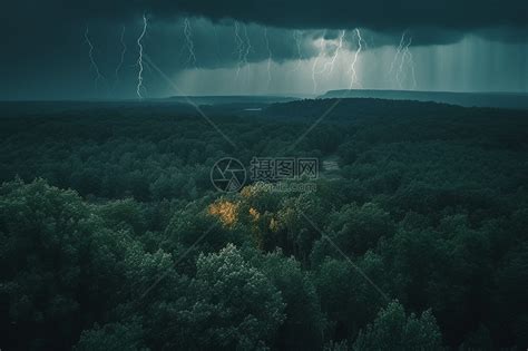 风雨交加的森林插画图片下载-正版图片600146283-摄图网