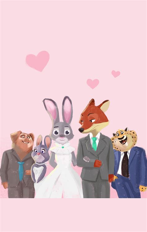 #疯狂动物城#朱迪和尼克结婚了|插画|艺术插画|卖草莓的小榴莲 - 原创作品 - 站酷 (ZCOOL)