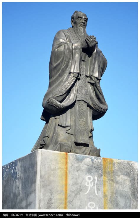 吉林文庙孔子雕塑高清图片下载_红动网
