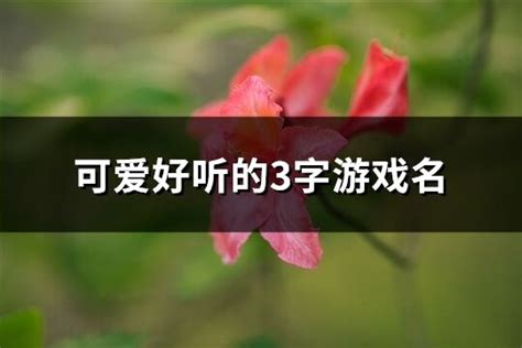 可爱好听的3字游戏名(精选425个)-淘名吧网