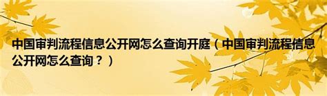 中国案件信息公开网查询系统（全国案件查询公示系统） | 旗凯号