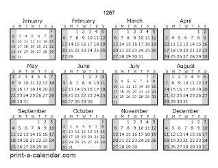 Download 1267 Printable Calendars