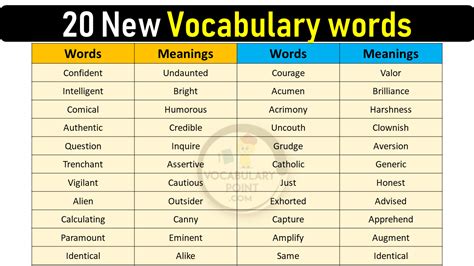 100 vocabulary words with meaning and sentence - English Grammar Here