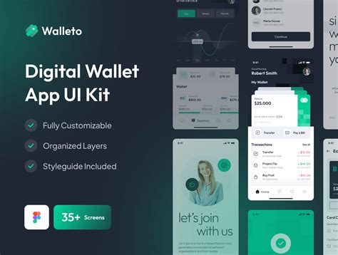 数字钱包应用程序用户界面套件Walleto - Digital Wallet App UI Kit - 设计口袋