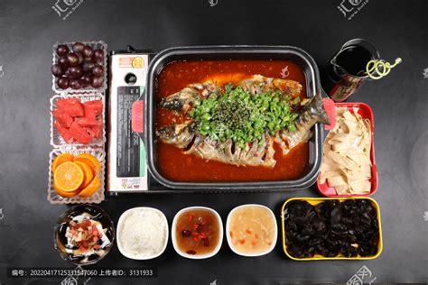青炉里铁板烤鮰鱼套餐,中国菜系,食品餐饮,摄影素材,汇图网www.huitu.com