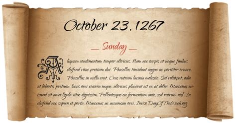 What Day Of The Week Was October 23, 1267?