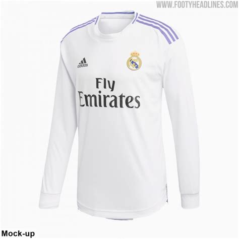 皇马2022-23赛季主场球衣谍照，采用白紫黑三色将发售长袖版-直播吧zhibo8.cc