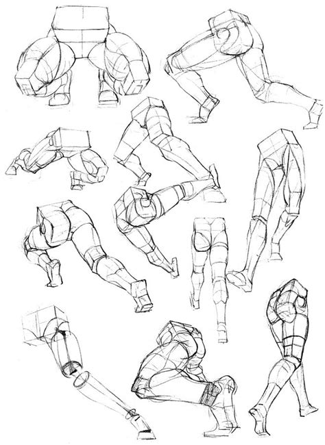 人体绘画姿态三：进阶常规姿态坐、躺、走、跑、跳跃画法-普画网