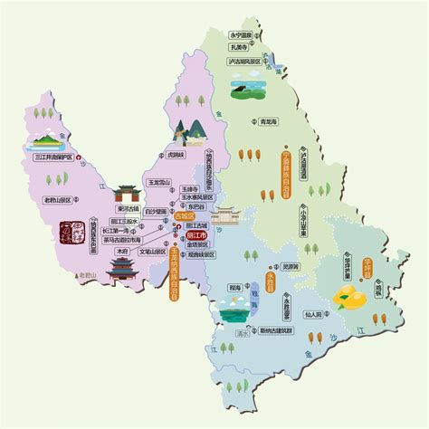 丽江景点分布图图片