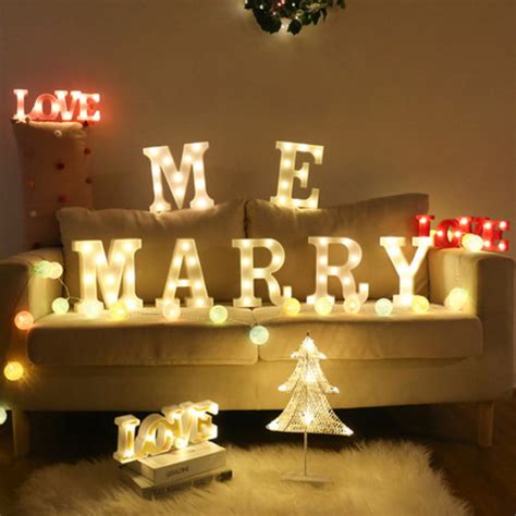 26个英文字母灯LED塑料数字造型灯寝室房间求婚表白生日创意挂灯 ...
