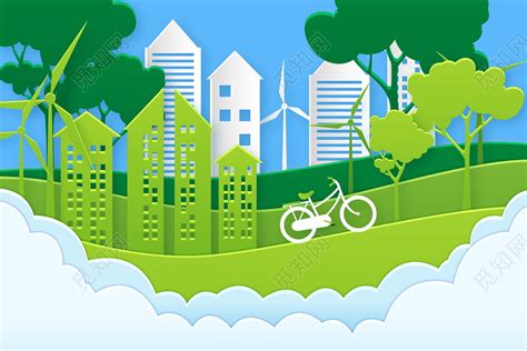 蓝色卡通城市环保我们守护环保公益宣传海报图片下载 - 觅知网
