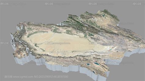 新疆维吾尔自治区三维地图,新疆地形地图,新疆山脉3D模型_其他场景模型下载-摩尔网CGMOL