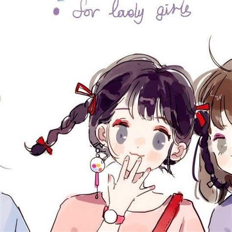 甜美女生头像5人动漫