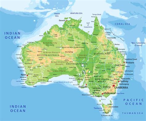 澳大利亚地图高清大图（地形图） - 澳大利亚地图 - 地理教师网