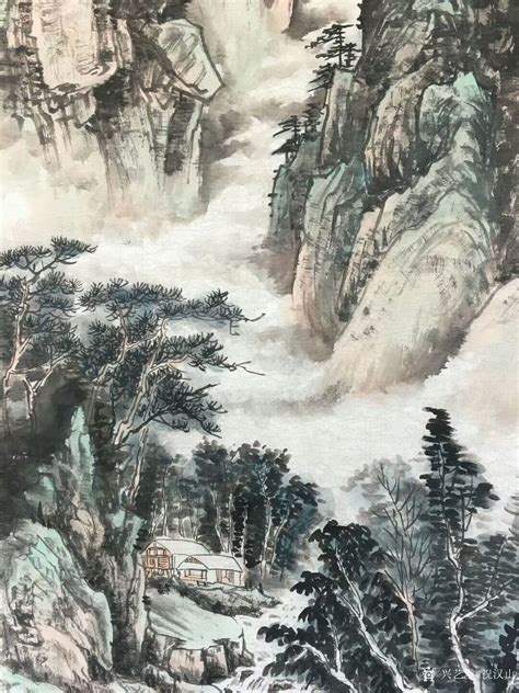 陈少梅山水画《山中隐士图》