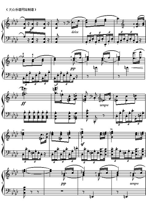 (德)贝多芬：《命运交响乐》第二乐章_钢琴谱_搜谱网