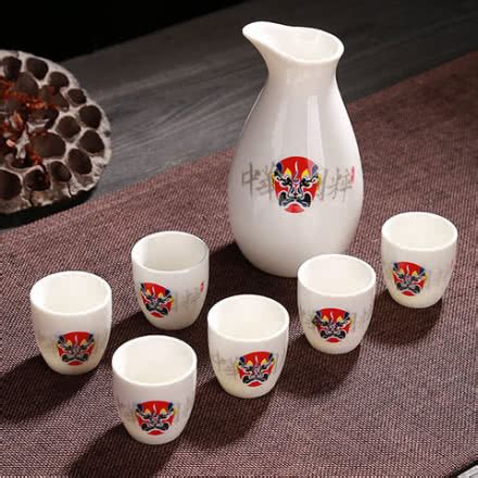 千里江山图陶瓷酒具玉瓷分酒器酒杯组合套装创意品陶瓷酒具礼盒装-阿里巴巴