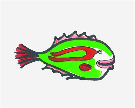 一条大鱼简笔画画法图片步骤（秋天的叶子儿童画） - 有点网 - 好手艺