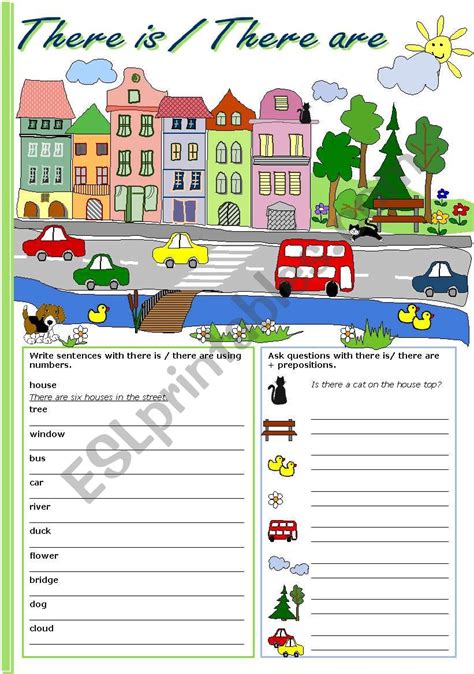 There is- There are: English ESL worksheets pdf & doc