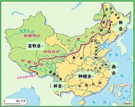 中国各地理分界线无水印高清地图