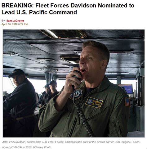 美国海军提名戴维森为新任太平洋司令，哈里斯任驻澳大使