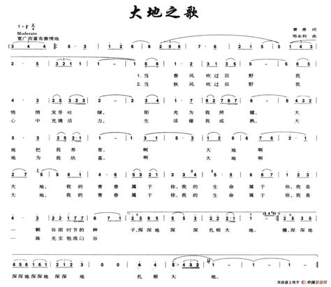 《大地》简谱Beyond原唱 歌谱-钢琴谱吉他谱|www.jianpu.net-简谱之家