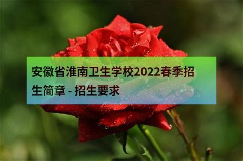 安徽省淮南卫生学校2022春季招生简章 - 招生要求 - 职教网