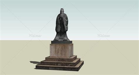 孔子雕塑精模(105344)su模型下载 - SketchUp模型库 - 毕马汇 Nbimer