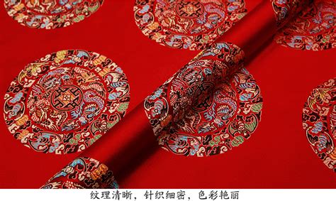 真丝织锦缎布料中国风传统提花桑蚕丝绸锦绣旗袍被面唐装面料龙凤-阿里巴巴