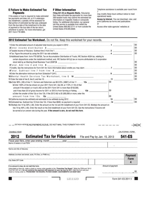 Fillable Form 541 - California Fiduciary Income Tax Return - 2014 ...