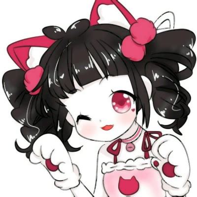甜美女生头像红色系动漫