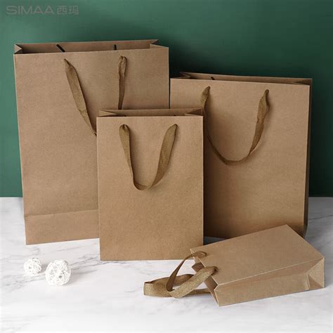 纸袋定做印logo牛皮纸手提袋现货服装购物袋子餐饮外卖打包袋定制-阿里巴巴