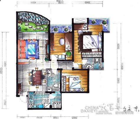 住宅设计手绘图 抽测 平面图 立面图|空间|室内设计|星云涡轮 - 原创作品 - 站酷 (ZCOOL)