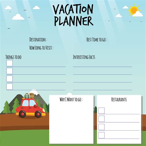 18 Summers & Vacations Chart