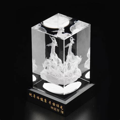 闪亮定制K9水晶3d激光雕刻3d模型引擎透明立方体空白玻璃模型立方体
