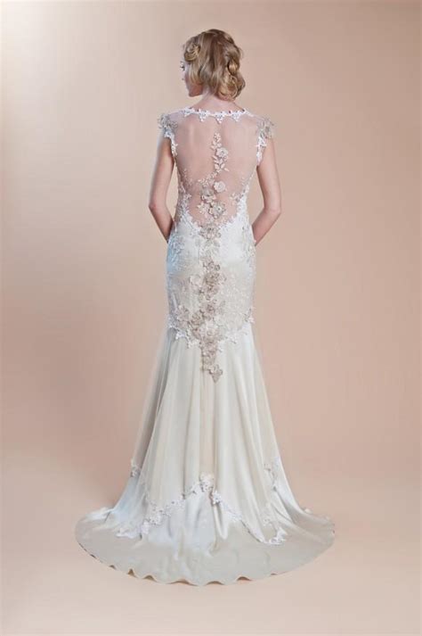 Embroidered Illusion Back Gown ♥ Claire Pettibone Silk Mermaid Wedding ...