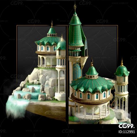 精灵城堡 梦幻城堡 仙境城堡-cg模型免费下载-CG99
