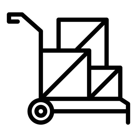 Cargo cart icon outline vector. Truck trailer 14932918 Vector Art at ...