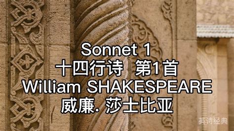 莎士比亚《十四行诗》第1首 sonnet 1 by William Shakespeare_高清1080P在线观看平台_腾讯视频