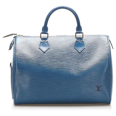 Louis Vuitton Blue Epi Speedy 30 Cuir Bleu ref.265340 - Joli Closet