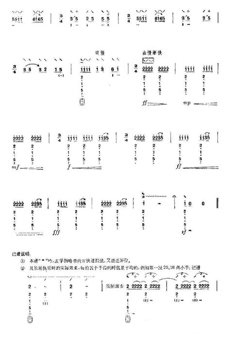琵琶曲谱图片