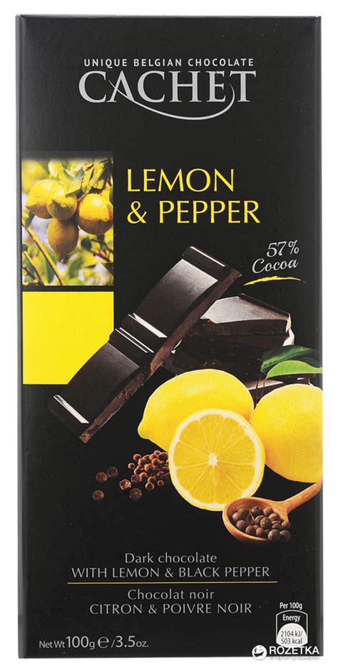 Шоколад Cachet Черный с лимоном и черным перцем 100 г (5412956214533 ...