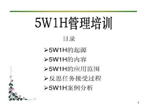 5W1H管理培训_word文档免费下载_文档大全