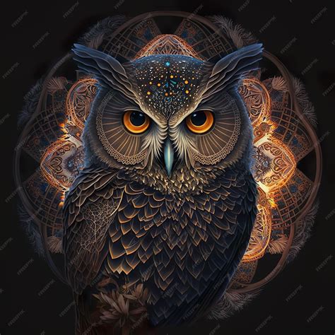 Premium Photo | Totemic mascot owl ethnic ai illustration in boho style