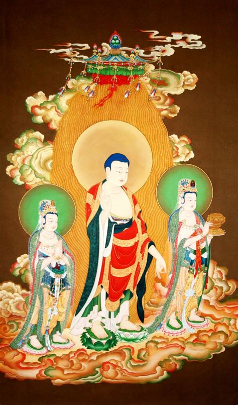 阿弥陀佛及二十五大菩萨接引图图片