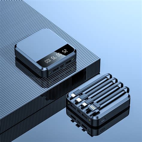 66W超级快充充电宝20000毫安超大容量超薄小巧便携自带数据线四合一PD快充移动电源耐用适用于华为苹果通用