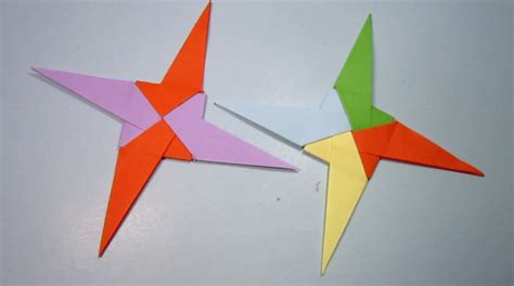 创意DIY纸艺教程 教你折叠简单好玩的彩纸飞镖╭★肉丁网