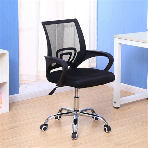 简约家用电脑旋转椅职员办公椅弓形升降黑色网布背靠椅办公室椅子-阿里巴巴